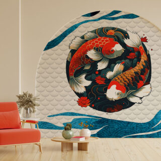 Balance and Harmony Koi Vastu Wallpaper
