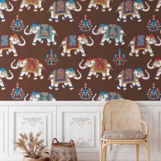 Elephant Guardian Vastu Tapestry Wallpaper