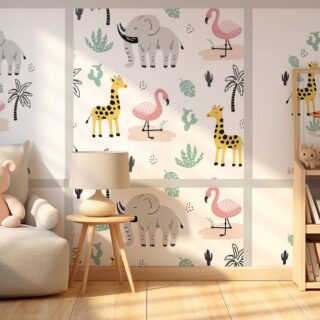 A Seamless Wallpaper Pattern of Animals for Kids