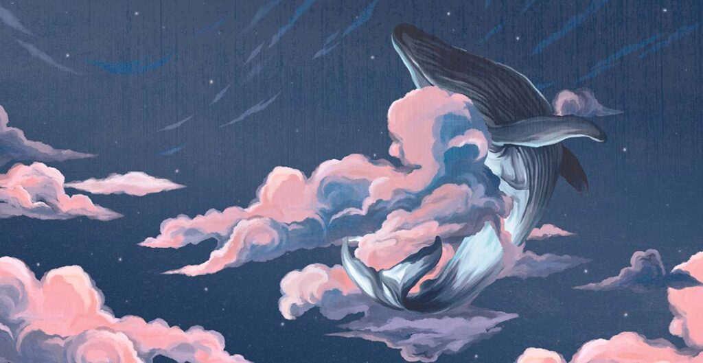 Whale in The Night Sky Wallpaper Mural - Magicdecor®