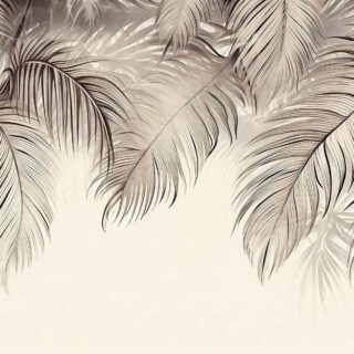 Boho Style Hanging Tropical Leaves Mural Wallpaper