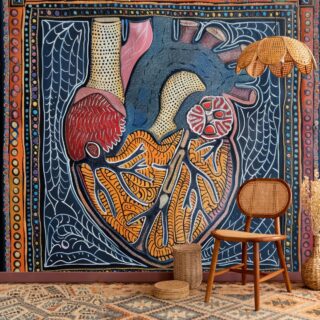 Dilkriti, Heart Madhubani Painting Wallpaper Mural