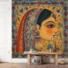 Maharani, Madhubani Art Painting of a Woman Mural Wallpaper