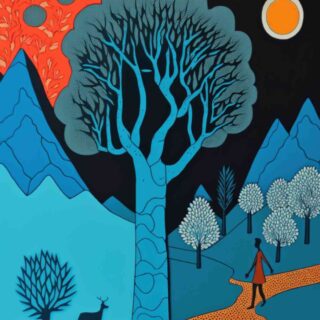 A Scenery Painting in a Gond Style