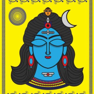 Painting of Meditating Shiv Ji Wallpaper Mural