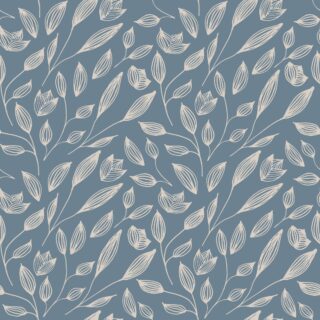 Luxury Leaves Pattern Wallpaper Mural for Door