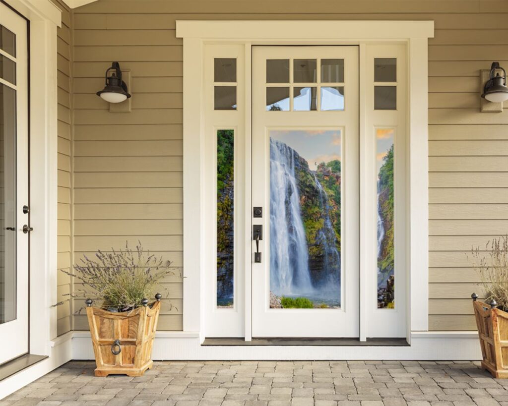 3D White Waterfall 105 Door Mural