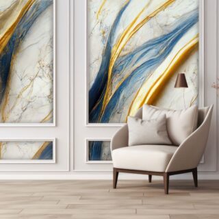 Luxurious Marble Print Wallpaper Mural for Wall Moulding