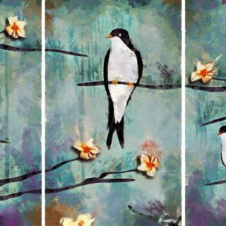 Swallow Painting Wallpaper Mural