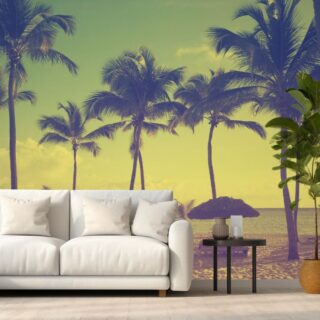 Beautiful Retro Seaside View Wallpaper Mural for Wall