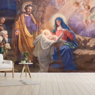Birth of Jesus Wallpaper Mural for Wall
