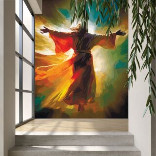 Jesus Abstract Painting Wallpaper Mural for Wall