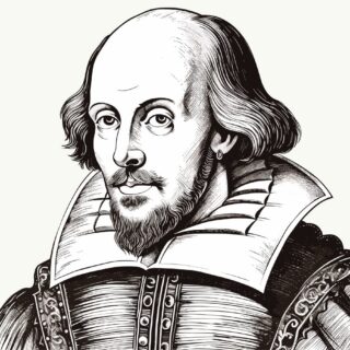 William Shakespeare Drawing Wallpaper Mural for Wall