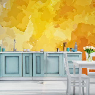 Yellow Color Printed Wallpaper Mural