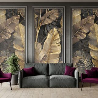 Exotic Palm and Banana Leaves Wallpaper Mural