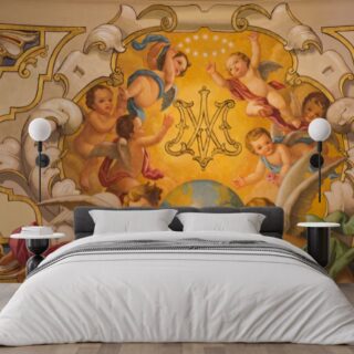 Fresco of Angels in Church Basilica De La Macarena Mural Wallpaper