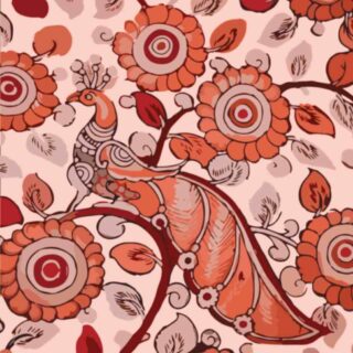 Beautiful Kalamkari Peacock Wallpaper Mural