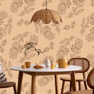Kalamkari Rustic Floral Wallpaper for Wall
