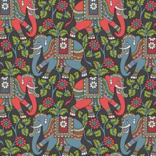 Regal Elephant Wallpaper in Kalamkari Style