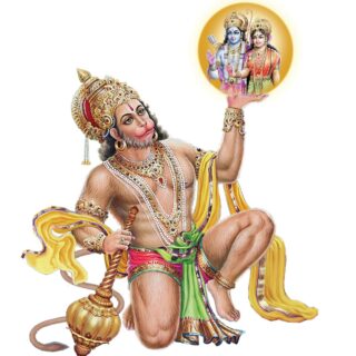 Sita Ramji Blessing Hanumanji Mural Wallpaper