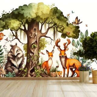 Cute Forest Friends Adventure Wallpaper Mural