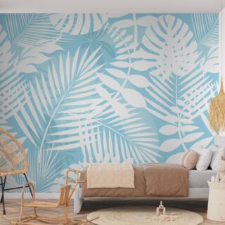 Aqua Palm Paradise Wallpaper Mural