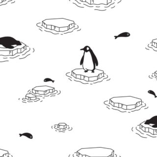 Cute Penguin Ice Berg Wallpaper for Kids Room