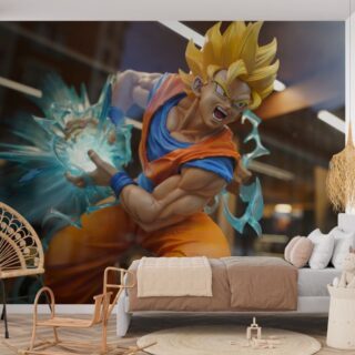 3D Goku Kamehameha Wallpaper Wall Mural