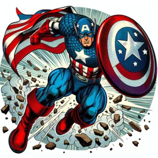 Captain America Art Wallpaper Mural for Wall