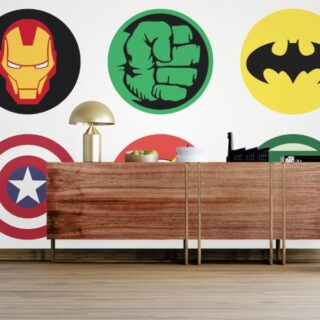 Superheroes Symbol Wall Mural Wallpaper