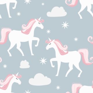 Seamless Unicorn Pattern for Kids Room Wallpaper