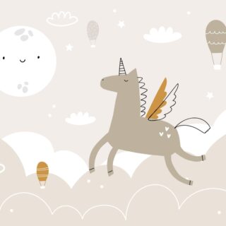 Fun Unicorn Wallpaper Mural for Kids Room
