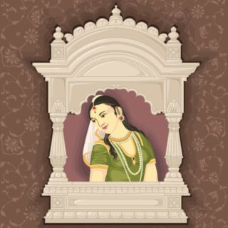 Miniature Mughal Rani Wallpaper Mural