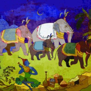 The Gentle Herd Miniature Painting Wallpaper Mural