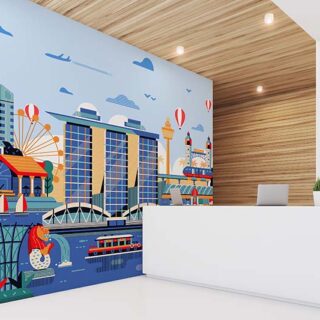 Singapore Theme Wallpaper Mural for Office