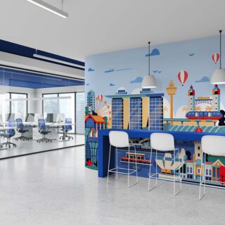 Singapore Theme Wallpaper Mural for Office