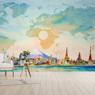 Famous Landmarks Travel Theme Wallpaper
