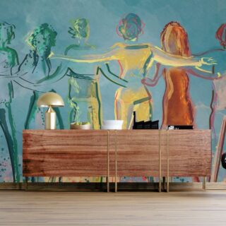 Friends Watercolor Art Mural Wallpaper