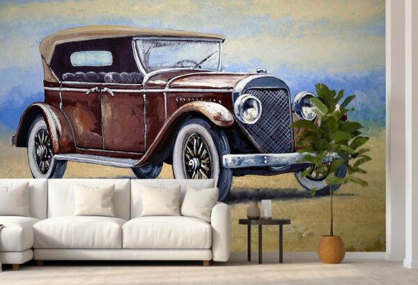 Vintage Car Painting Wallpaper Mural - Magicdecor®