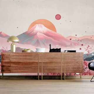 Watercolor Abstract Mountains in Boho Style Mural Wallpaper