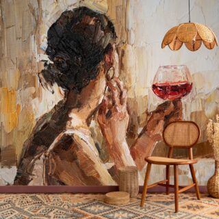Woman Oil Painting Wallpaper Mural