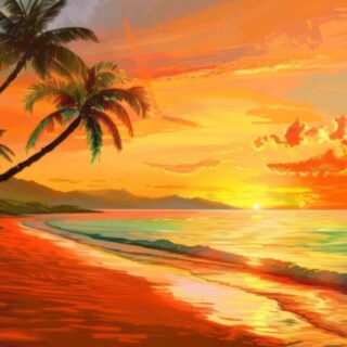 Beachside Splendor Pop Art Wallpaper Mural