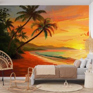 Beachside Splendor Pop Art Wallpaper Mural