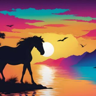 Majestic Dusk Pop Art Wallpaper Mural