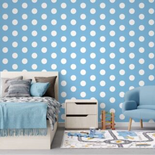 Polka Blue Serenity Mural Wallpaper
