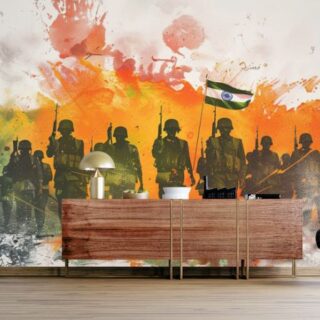 Indian Soldiers Abstract Wallpaper Mural