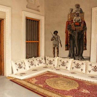 Elephant Whisperer, Indian Men Riding Hathi Painting Wallpaper Mural