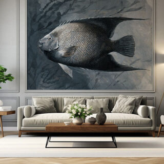 Angel Fish Painting Wallpaper Mural