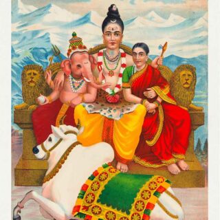 Shri Shankara Shiva Parivar Painting Wallpaper Mural