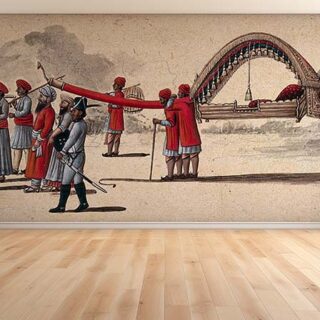 Gouache Painting By an Indian Artist Wallpaper Mural